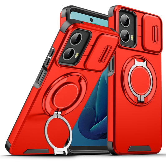 For Motorola Moto G 5G 2024 Sliding Camshield Ring Holder Phone Case(Red) by buy2fix