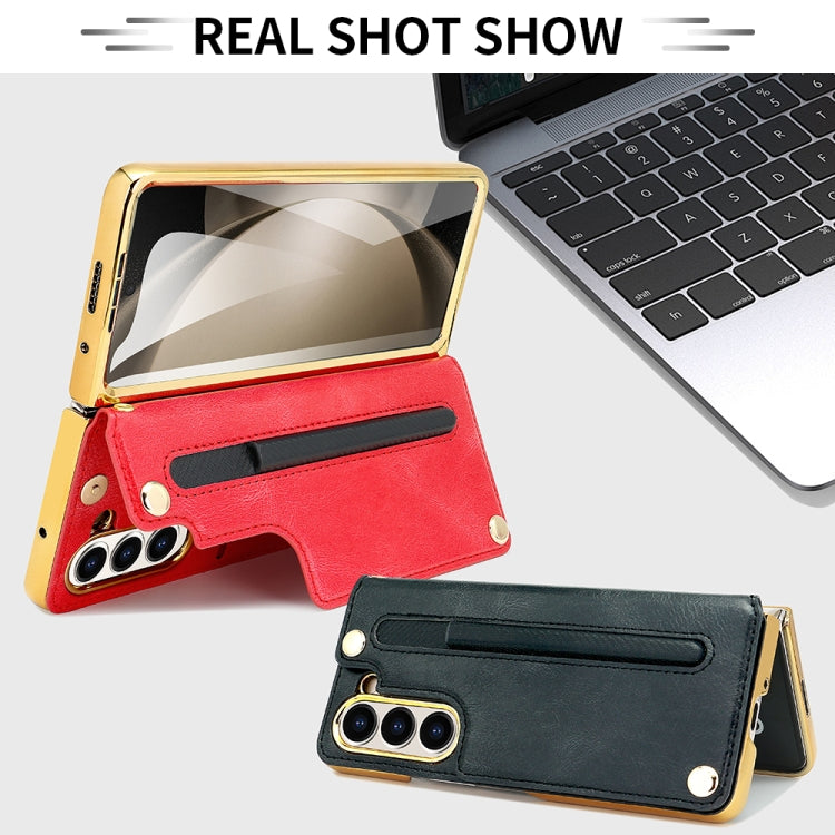 For Samsung Galaxy Z Fold5 VIETAO Film Integrated Folding Holder Flip PU Phone Case(Red) - Galaxy Z Fold5 Cases by VIETAO | Online Shopping UK | buy2fix