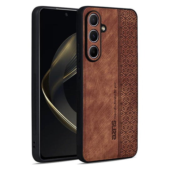 For Samsung Galaxy A56 5G AZNS 3D Embossed Skin Feel Phone Case(Brown)