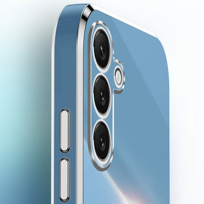 For Samsung Galaxy S25+ 5G XINLI Straight Edge 6D Electroplate TPU Phone Case with Ring Holder(Cherry Purple) by XINLI