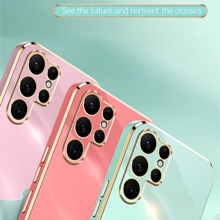 For Samsung Galaxy S25 Ultra 5G XINLI Straight Edge 6D Electroplate TPU Phone Case(Mint Green) by XINLI