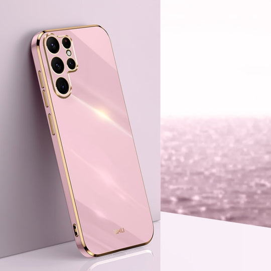 For Samsung Galaxy S25 Ultra 5G XINLI Straight Edge 6D Electroplate TPU Phone Case(Cherry Purple)