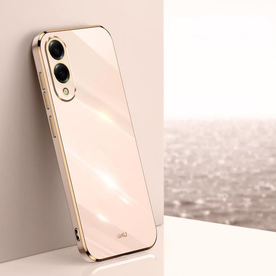 For Samsung Galaxy S25 Edge 5G XINLI Straight Edge 6D Electroplate TPU Phone Case(Pink)