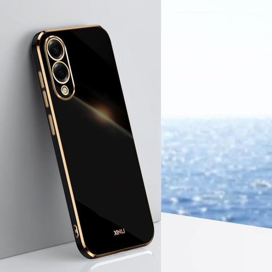 For Samsung Galaxy S25 Edge 5G XINLI Straight Edge 6D Electroplate TPU Phone Case(Black)