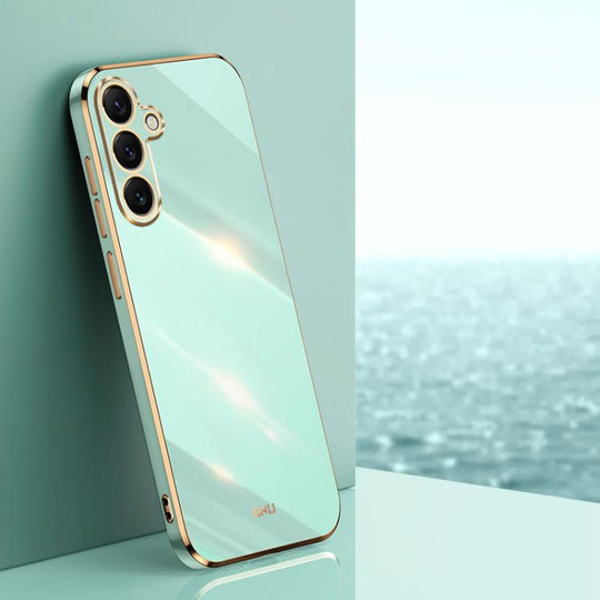 For Samsung Galaxy S25 FE 5G XINLI Straight Edge 6D Electroplate TPU Phone Case(Mint Green)
