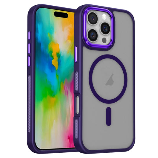 For iPhone 16 Pro Breathable Skin Feel Frosted MagSafe Magnetic Phone Case(Purple) - iPhone 16 Pro Cases by buy2fix | Online Shopping UK | buy2fix