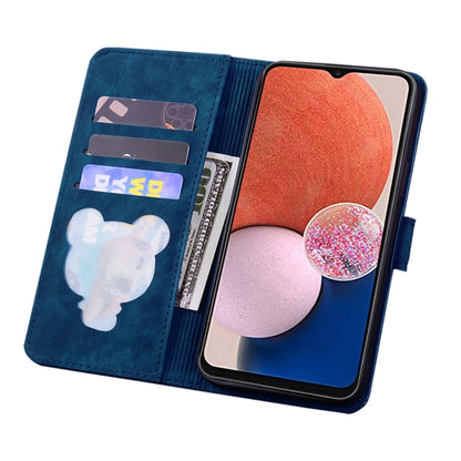 For Google Pixel 9 / 9 Pro Cartoon Sakura Cat Embossed Leather Phone Case(Blue) - Google Cases by buy2fix | Online Shopping UK | buy2fix