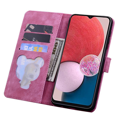 For Google Pixel 9 / 9 Pro Cartoon Sakura Cat Embossed Leather Phone Case(Rose Red) - Google Cases by buy2fix | Online Shopping UK | buy2fix