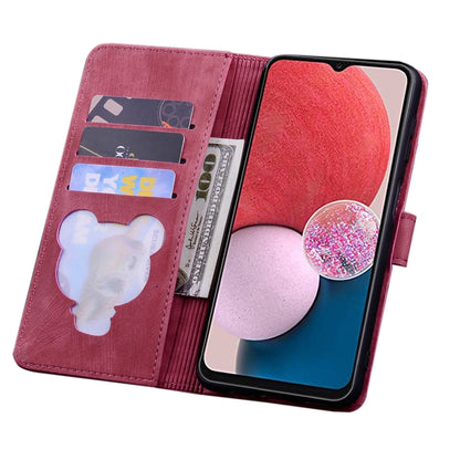 For Google Pixel 9 / 9 Pro Cartoon Sakura Cat Embossed Leather Phone Case(Red) - Google Cases by buy2fix | Online Shopping UK | buy2fix