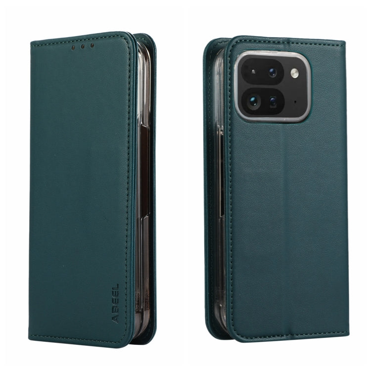 For Google Pixel 9 Pro Fold ABEEL RFID Magnetic Flip Leather Phone Case(Green) - Google Cases by buy2fix | Online Shopping UK | buy2fix