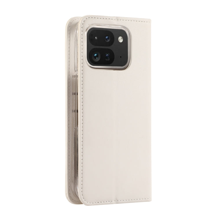 For Google Pixel 9 Pro Fold ABEEL RFID Magnetic Flip Leather Phone Case(White) - Google Cases by buy2fix | Online Shopping UK | buy2fix