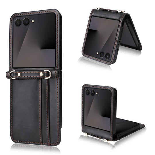 For Samsung Galaxy Z Flip7 5G Crossbody Folding Phone Case(Black)