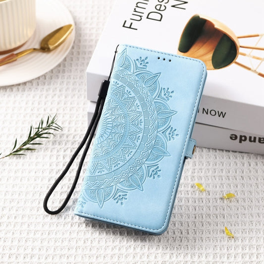 For iPhone 16 Pro Skin Feel Totem Embossed Leather Phone Case(Blue) by buy2fix