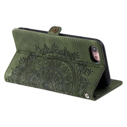 For iPhone 16e Skin Feel Totem Embossed Leather Phone Case(Deep Green) - iPhone 16e Cases by buy2fix | Online Shopping UK | buy2fix