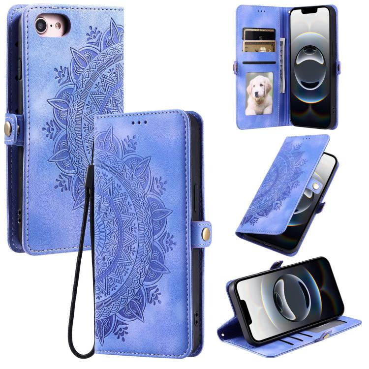 For iPhone 16e Skin Feel Totem Embossed Leather Phone Case(Purple) - iPhone 16e Cases by buy2fix | Online Shopping UK | buy2fix