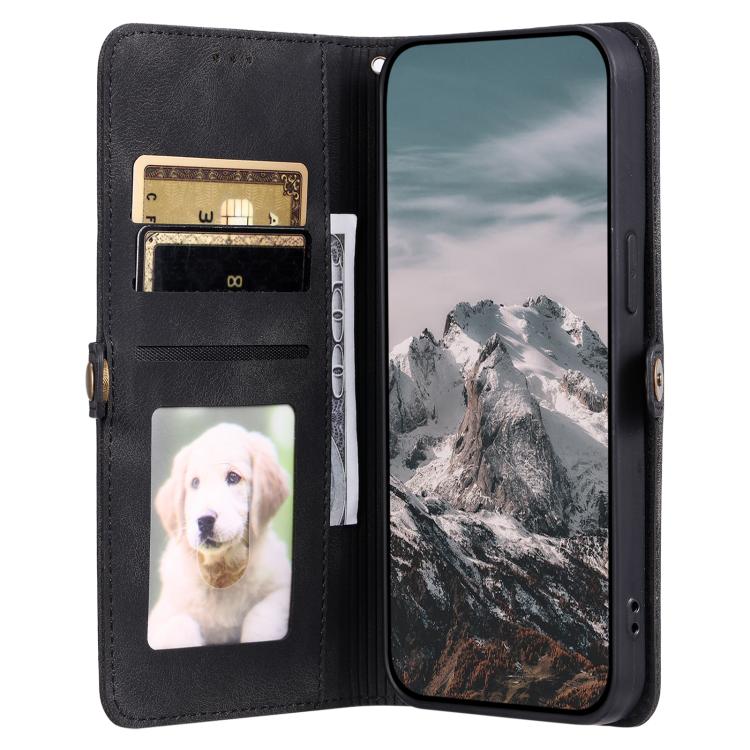 For iPhone 16e Skin Feel Totem Embossed Leather Phone Case(Black) - iPhone 16e Cases by buy2fix | Online Shopping UK | buy2fix