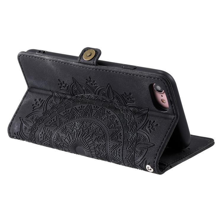 For iPhone 16e Skin Feel Totem Embossed Leather Phone Case(Black) - iPhone 16e Cases by buy2fix | Online Shopping UK | buy2fix