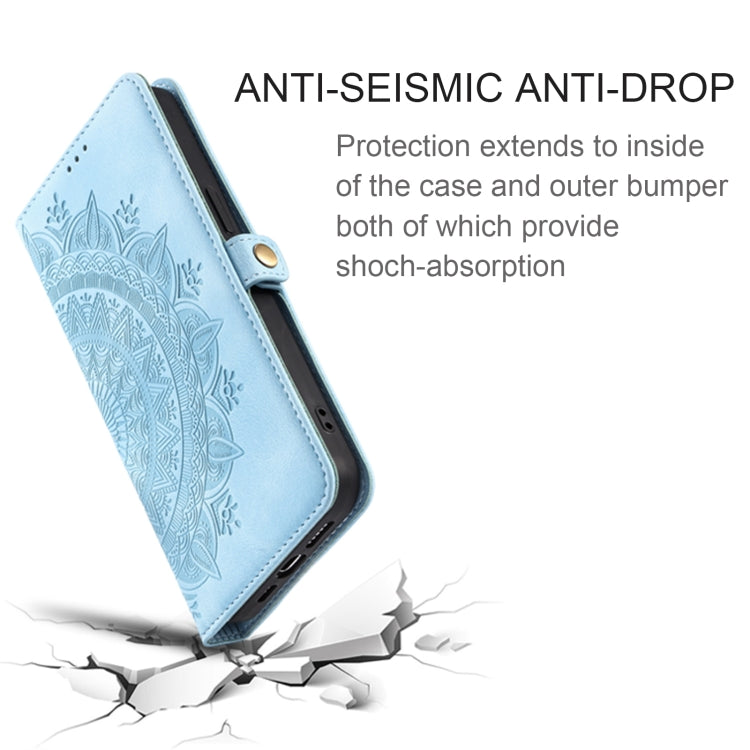 For Samsung Galaxy S25 Ultra 5G Skin Feel Totem Embossed Leather Phone Case(Blue) by buy2fix