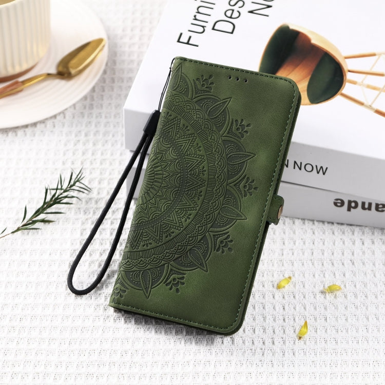 For Samsung Galaxy S25+ 5G Skin Feel Totem Embossed Leather Phone Case(Deep Green) by buy2fix