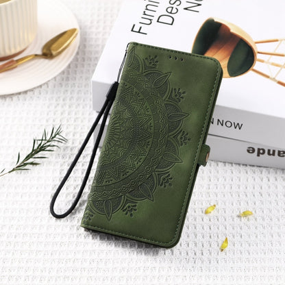 For Samsung Galaxy S25+ 5G Skin Feel Totem Embossed Leather Phone Case(Deep Green) by buy2fix