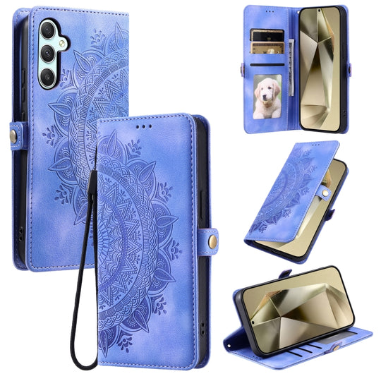 For Samsung Galaxy S25+ 5G Skin Feel Totem Embossed Leather Phone Case(Purple)