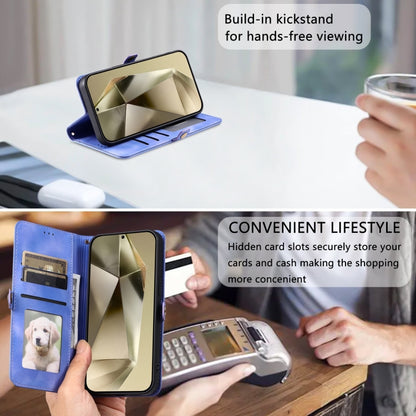 For Samsung Galaxy S25+ 5G Skin Feel Totem Embossed Leather Phone Case(Purple) by buy2fix