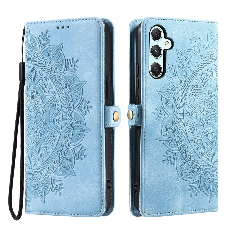 For Samsung Galaxy S25+ 5G Skin Feel Totem Embossed Leather Phone Case(Blue) by buy2fix