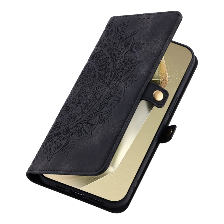 For Samsung Galaxy S25+ 5G Skin Feel Totem Embossed Leather Phone Case(Black) by buy2fix
