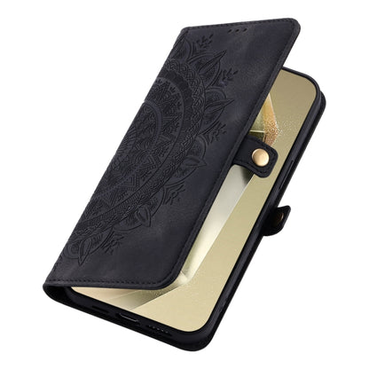 For Samsung Galaxy S25+ 5G Skin Feel Totem Embossed Leather Phone Case(Black) by buy2fix