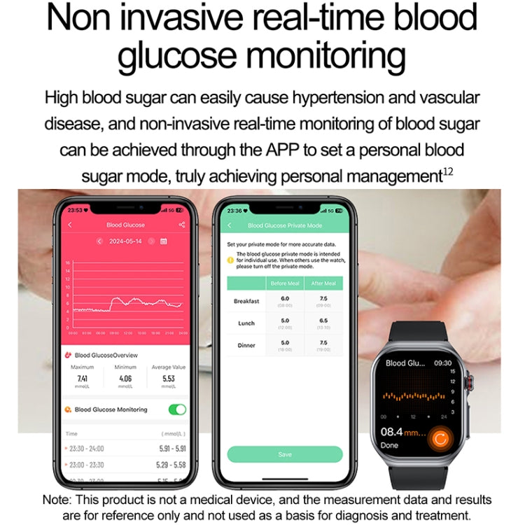 ET585 2.04 inch Nylon Strap IP68 Waterproof Smart Watch, Support ECG / Blood Composition Measurement(Black) by buy2fix