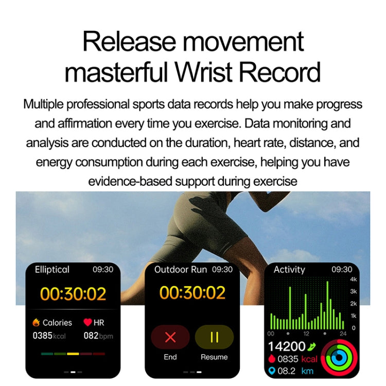 ET585 2.04 inch Nylon Strap IP68 Waterproof Smart Watch, Support ECG / Blood Composition Measurement(Black) by buy2fix