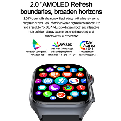 ET585 2.04 inch Nylon Strap IP68 Waterproof Smart Watch, Support ECG / Blood Composition Measurement(Black) by buy2fix