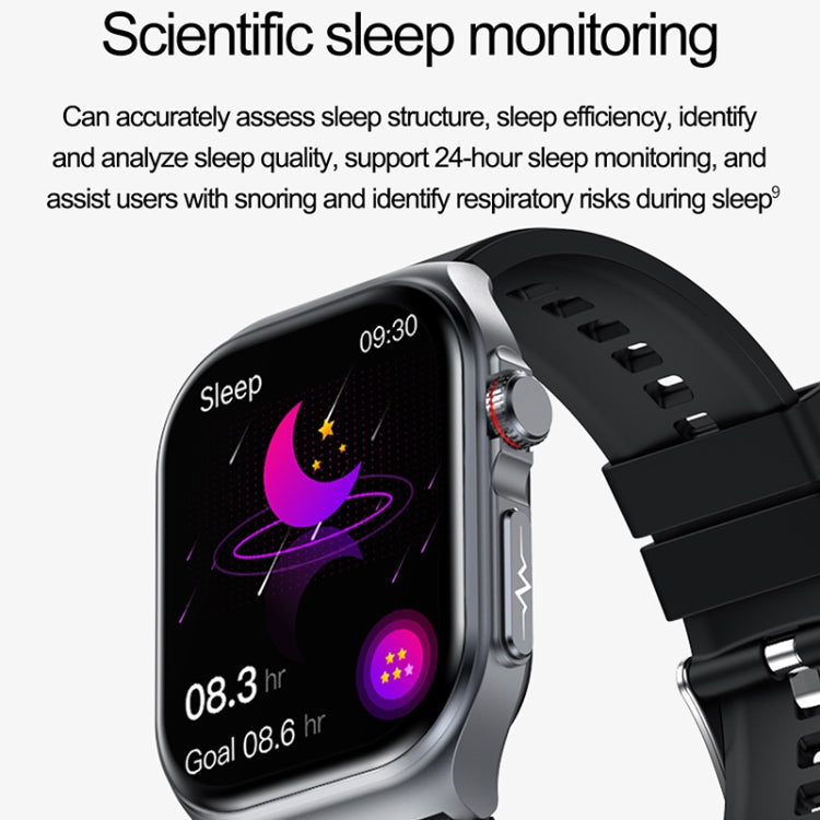 ET585 2.04 inch Nylon Strap IP68 Waterproof Smart Watch, Support ECG / Blood Composition Measurement(Black) by buy2fix