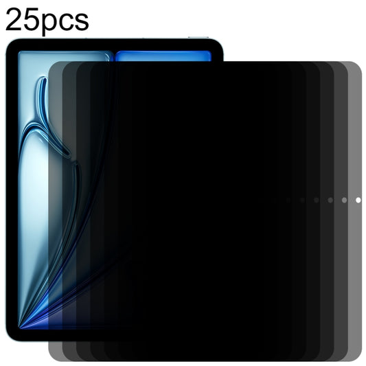 For iPad Air 11 2025 / 2024 25pcs 0.33mm 9H 2.5D Privacy Anti-glare Explosion-proof Tempered Glass Film by buy2fix