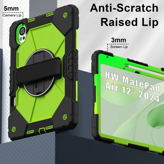 For Huawei MatePad Air 12 2024 Contrast Color Robot Silicone Hybrid PC Tablet Case(Black Yellow Green) by buy2fix