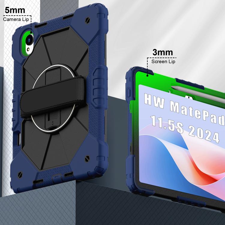 For Huawei MatePad 11.5 S Contrast Color Robot Silicone Hybrid PC Tablet Case(Navy Black) - Huawei by buy2fix | Online Shopping UK | buy2fix