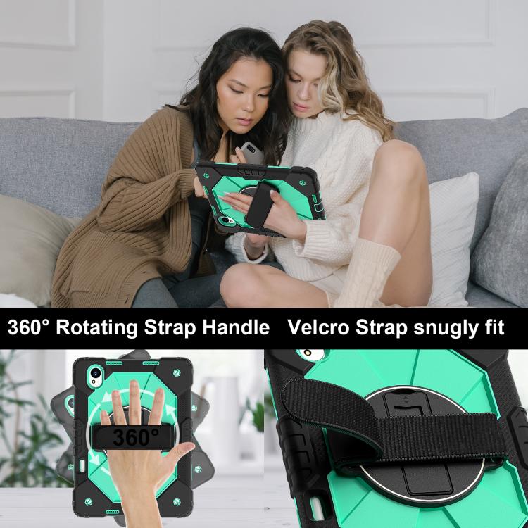 For Huawei MatePad 11.5 S Contrast Color Robot Silicone Hybrid PC Tablet Case(Black Mint Green) - Huawei by buy2fix | Online Shopping UK | buy2fix