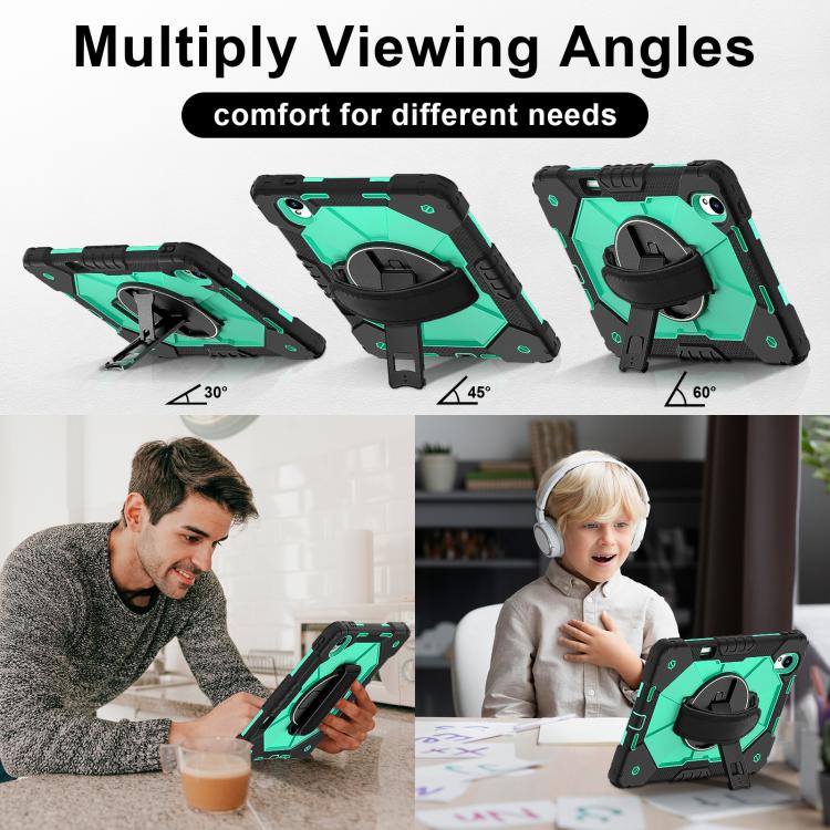 For Huawei MatePad 11.5 S Contrast Color Robot Silicone Hybrid PC Tablet Case(Black Mint Green) - Huawei by buy2fix | Online Shopping UK | buy2fix