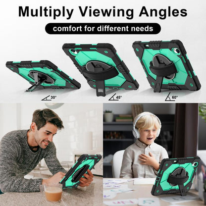 For Huawei MatePad 11.5 S Contrast Color Robot Silicone Hybrid PC Tablet Case(Black Mint Green) - Huawei by buy2fix | Online Shopping UK | buy2fix