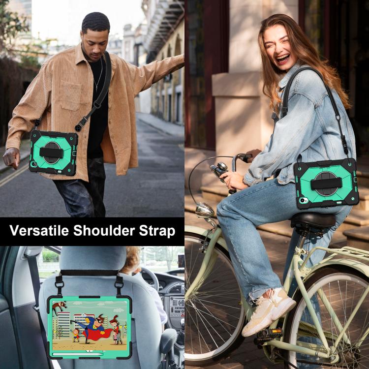 For Huawei MatePad 11.5 S Contrast Color Robot Silicone Hybrid PC Tablet Case(Black Mint Green) - Huawei by buy2fix | Online Shopping UK | buy2fix