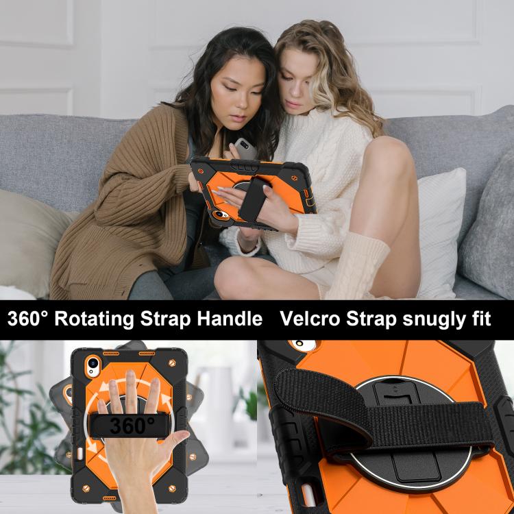 For Huawei MatePad 11.5 S Contrast Color Robot Silicone Hybrid PC Tablet Case(Black Orange) - Huawei by buy2fix | Online Shopping UK | buy2fix