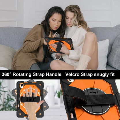 For Huawei MatePad 11.5 S Contrast Color Robot Silicone Hybrid PC Tablet Case(Black Orange) - Huawei by buy2fix | Online Shopping UK | buy2fix