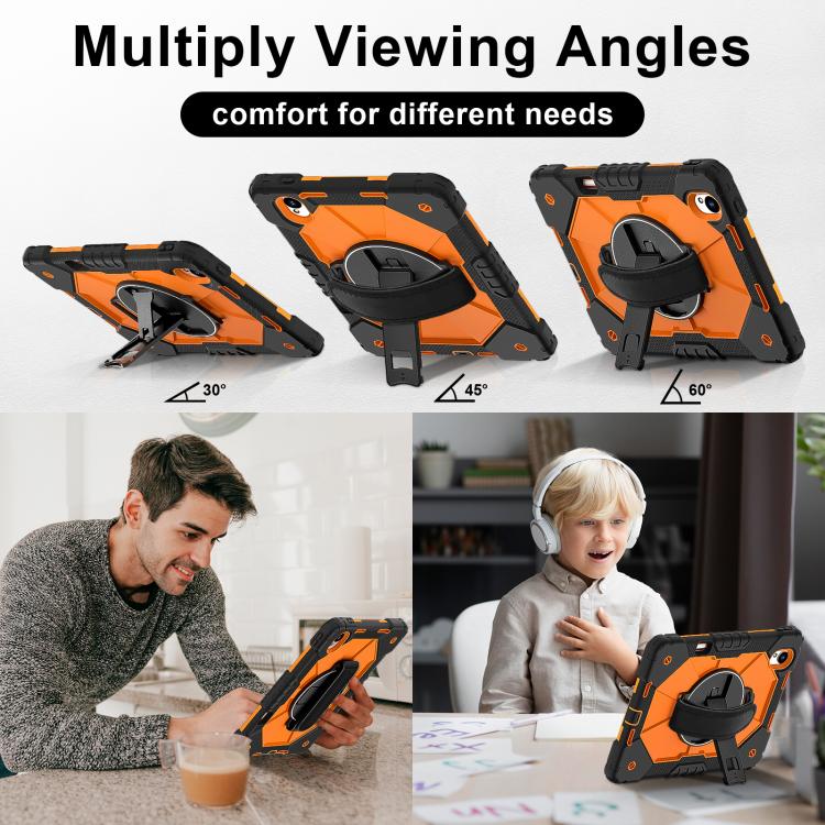 For Huawei MatePad 11.5 S Contrast Color Robot Silicone Hybrid PC Tablet Case(Black Orange) - Huawei by buy2fix | Online Shopping UK | buy2fix