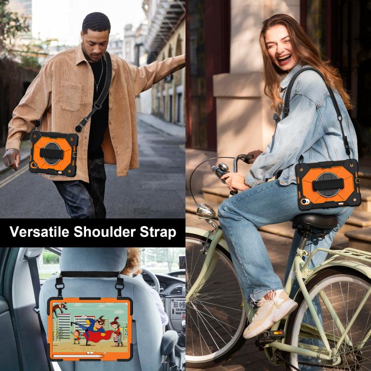 For Huawei MatePad 11.5 S Contrast Color Robot Silicone Hybrid PC Tablet Case(Black Orange) - Huawei by buy2fix | Online Shopping UK | buy2fix