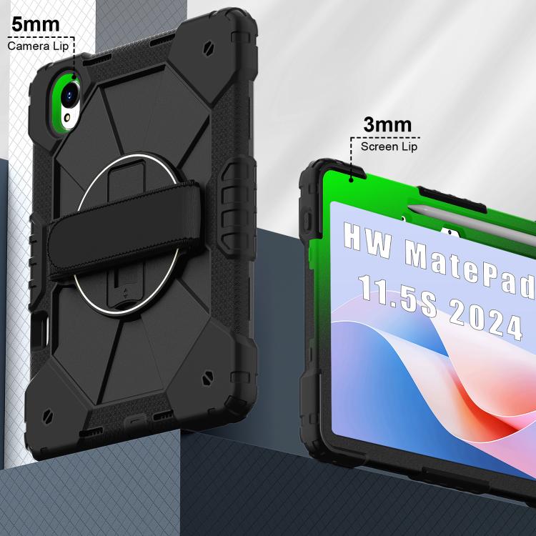 For Huawei MatePad 11.5 S Contrast Color Robot Silicone Hybrid PC Tablet Case(Black) - Huawei by buy2fix | Online Shopping UK | buy2fix