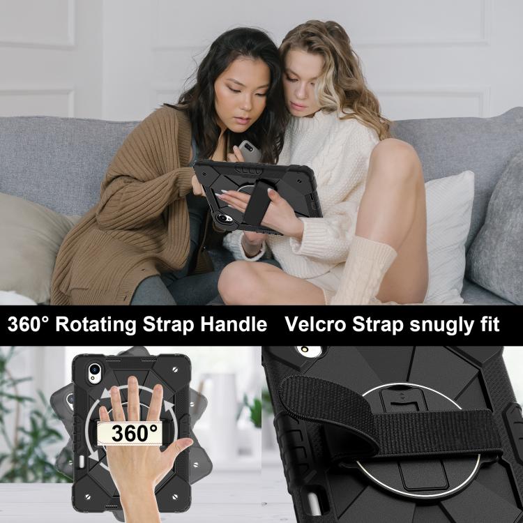 For Huawei MatePad 11.5 S Contrast Color Robot Silicone Hybrid PC Tablet Case(Black) - Huawei by buy2fix | Online Shopping UK | buy2fix