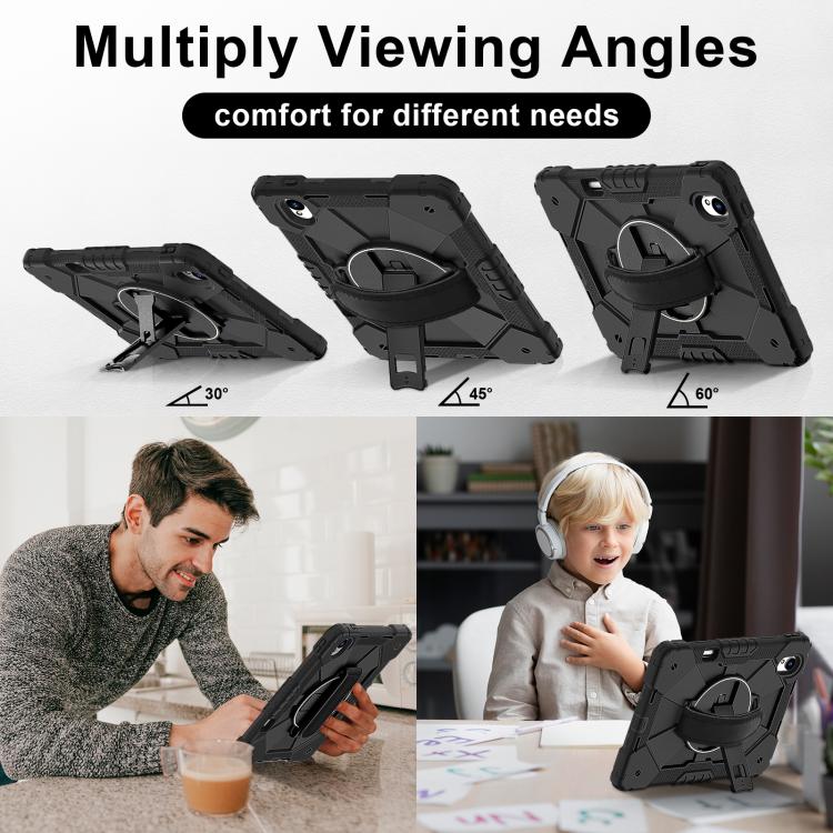 For Huawei MatePad 11.5 S Contrast Color Robot Silicone Hybrid PC Tablet Case(Black) - Huawei by buy2fix | Online Shopping UK | buy2fix