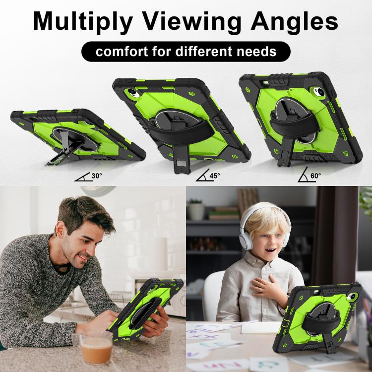 For Huawei MatePad 11.5 S Contrast Color Robot Silicone Hybrid PC Tablet Case(Black Yellow Green) - Huawei by buy2fix | Online Shopping UK | buy2fix