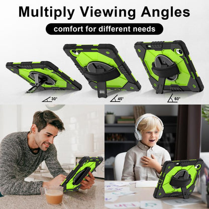 For Huawei MatePad 11.5 S Contrast Color Robot Silicone Hybrid PC Tablet Case(Black Yellow Green) - Huawei by buy2fix | Online Shopping UK | buy2fix