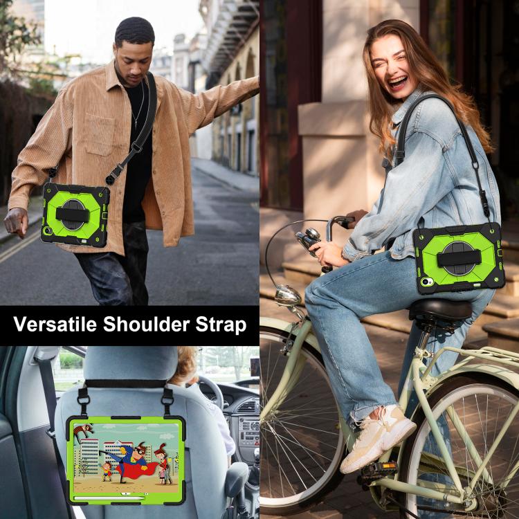 For Huawei MatePad 11.5 S Contrast Color Robot Silicone Hybrid PC Tablet Case(Black Yellow Green) - Huawei by buy2fix | Online Shopping UK | buy2fix